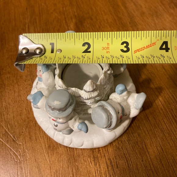 Winter Scene With Snowmen Candle Stick Holder - Picture 15 of 15